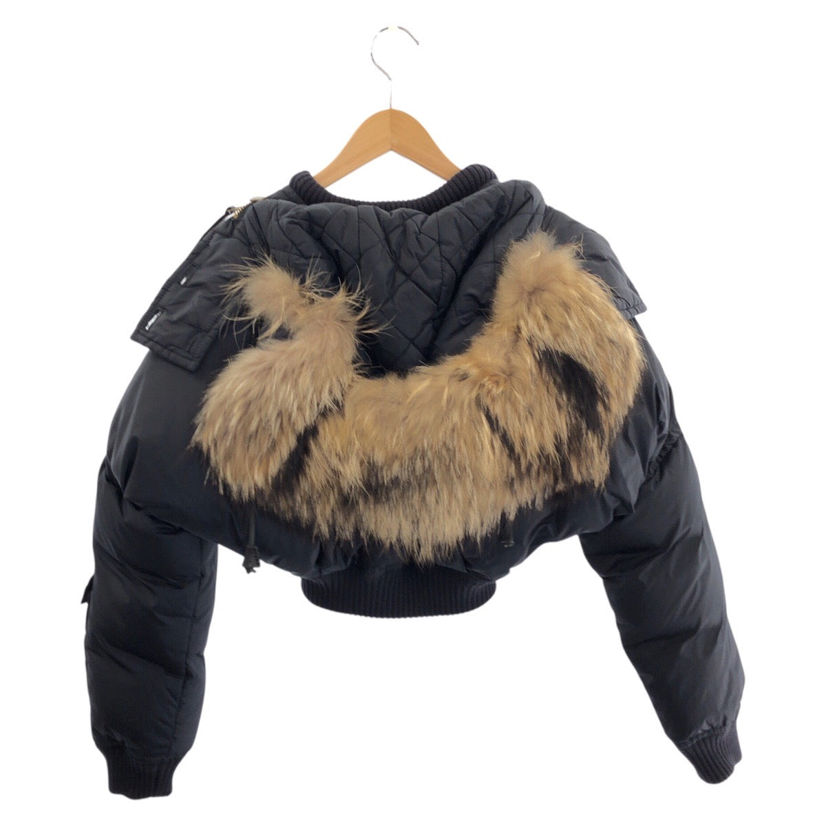 24962
DSQUARED2 ディースクエアード Military Chic リップストップ サイズ38 ネイビー ゴールド金具 ナイロン ダウンジャケット レディース ABP20