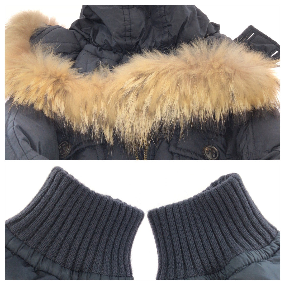 24962
DSQUARED2 ディースクエアード Military Chic リップストップ サイズ38 ネイビー ゴールド金具 ナイロン ダウンジャケット レディース ABP20