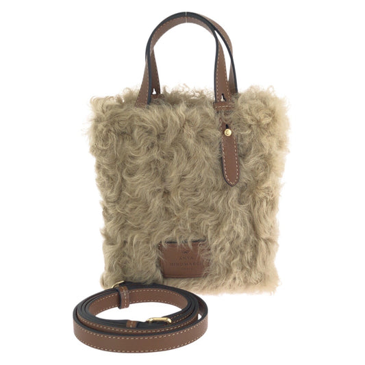 24964
Anya Hindmarch アニヤ ハインドマーチ Eyes ベージュ ブラウン ゴールド金具 シープスキン / レザー ショルダーバッグ ポシェット レディース N60