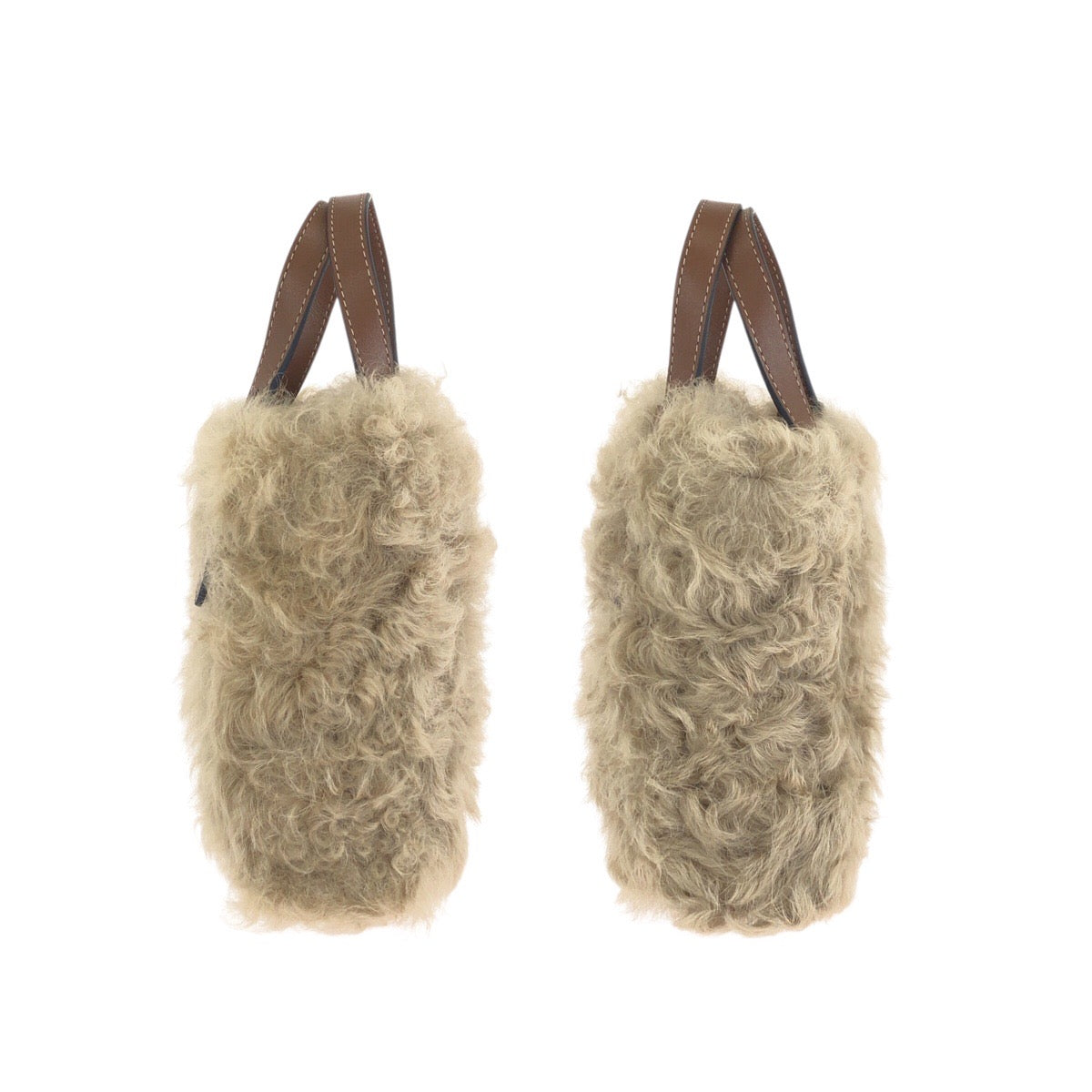 24964
Anya Hindmarch アニヤ ハインドマーチ Eyes ベージュ ブラウン ゴールド金具 シープスキン / レザー ショルダーバッグ ポシェット レディース N60