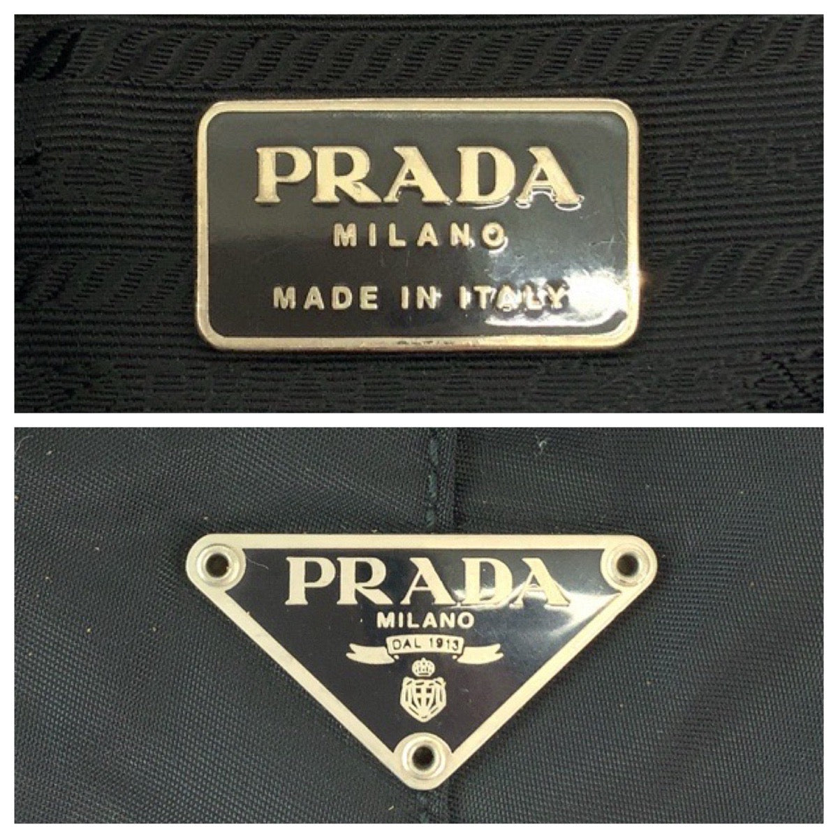 PRADA プラダ テスート 三角ロゴプレート プラハンドル ブラック 黒 クリア ナイロン ホーボー ワンショルダーバッグ 肩掛け レディース AB35