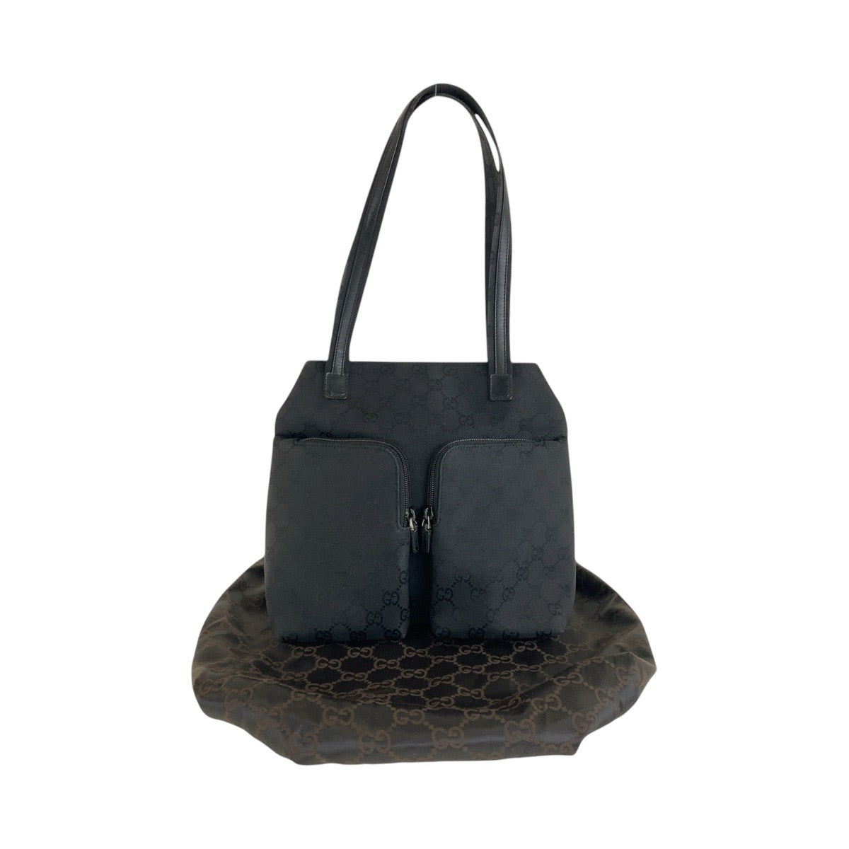 GUCCI グッチ ブラック 黒 GGキャンバス / レザー 002 1076 ショルダーバッグ トートバッグ レディース AB38