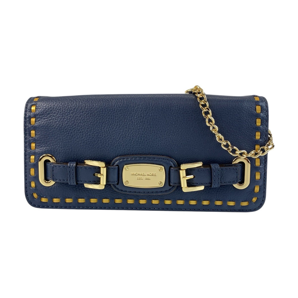 Michael Kors マイケルコース ネイビー ゴールド金具 レザー 1974222 チェーンショルダーバッグ ポシェット レディース ABP8