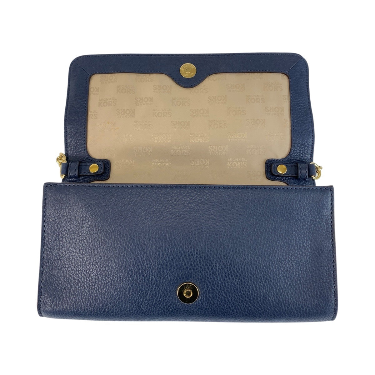 Michael Kors マイケルコース ネイビー ゴールド金具 レザー 1974222 チェーンショルダーバッグ ポシェット レディース ABP8