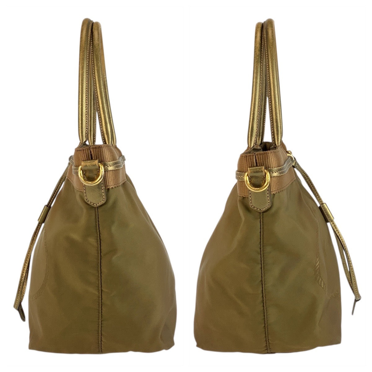 PRADA プラダ ジャガード テスート カーキ ナイロン 31 トートバッグ ハンドバッグ レディース AB30