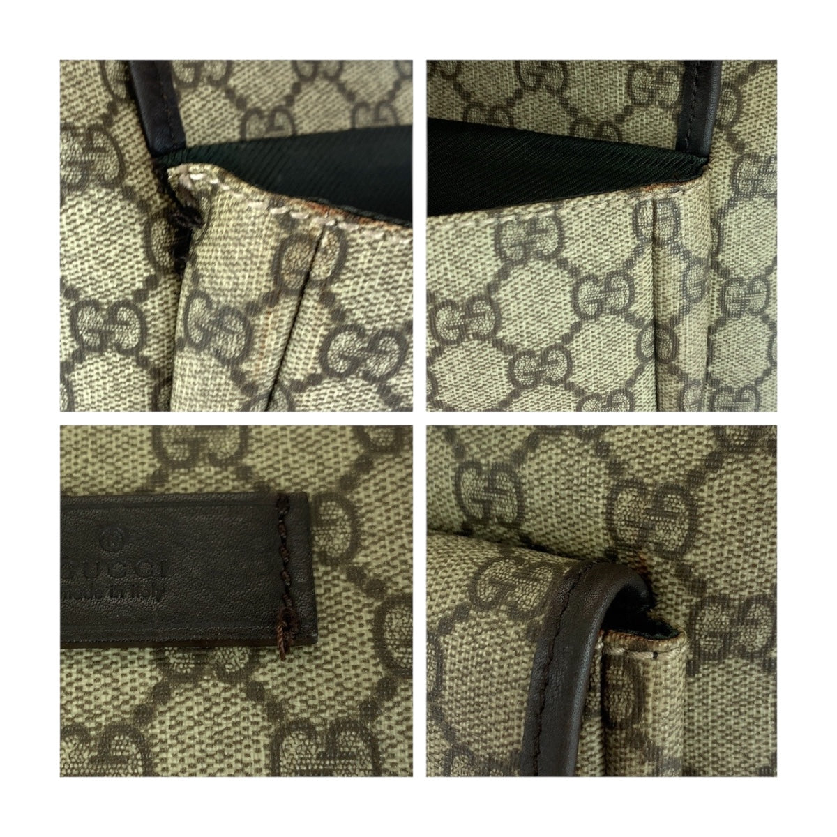 GUCCI グッチ ベージュ ブラウン シルバー金具 GGスプリームキャンバス 108832 トートバッグ ショルダーバッグ メンズ ABP37
