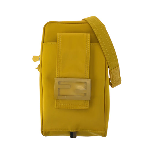 FENDI フェンディ ロゴ イエロー イエロー金具 ナイロン 7AS056 AG0P ショルダーバッグ ポシェット メンズ SA63
