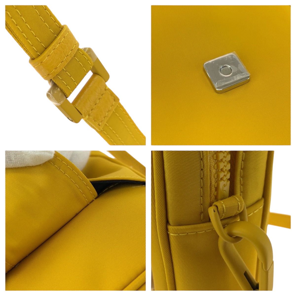 FENDI フェンディ ロゴ イエロー イエロー金具 ナイロン 7AS056 AG0P ショルダーバッグ ポシェット メンズ SA63