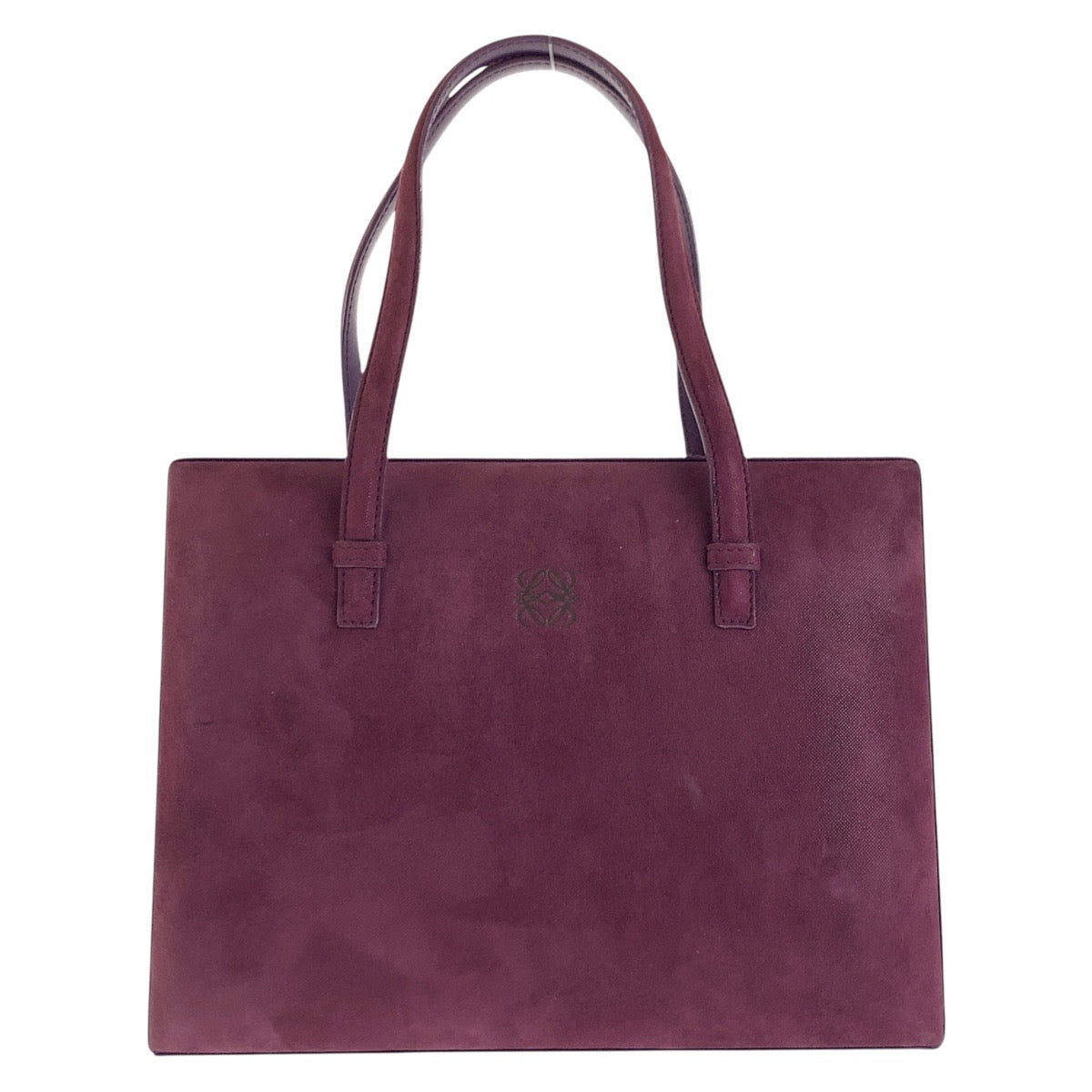LOEWE ロエベ アナグラム パープル ゴールド スウェード / レザー ハンドバッグ トートバッグ ショルダーバッグ レディース AB38