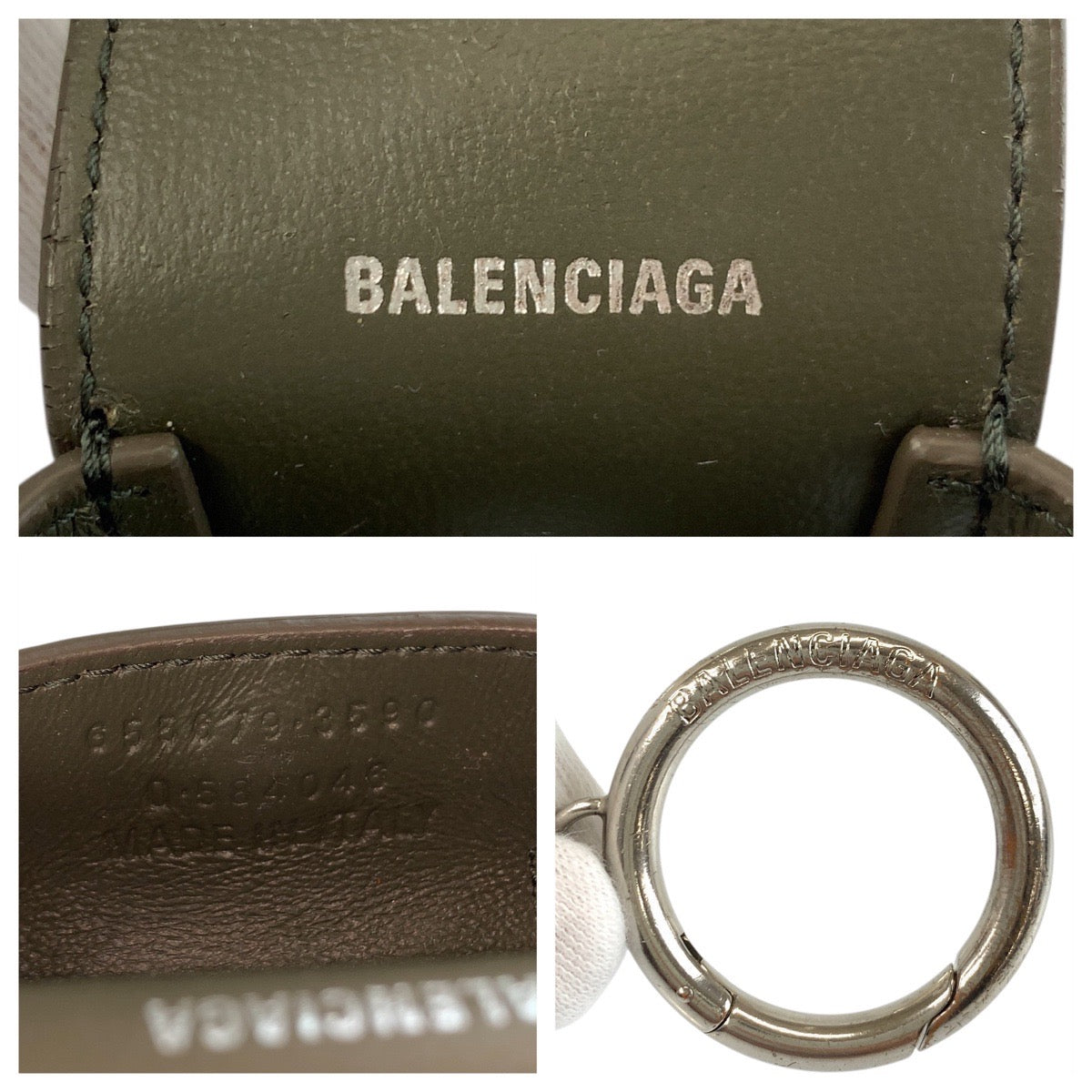 BALENCIAGA バレンシアガ Cash グレー ブラウン シルバー金具 レザー 655679 3590 エアポッズケース AirPodsケース 男女兼用 メンズ ABP
