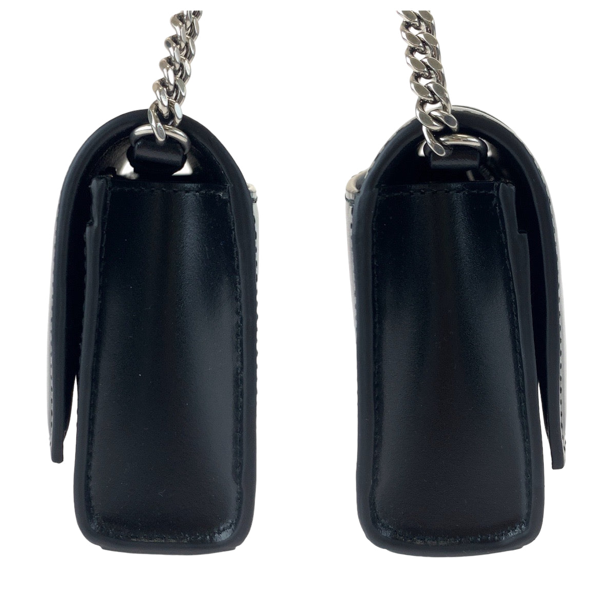 BALENCIAGA バレンシアガ アディダスコラボ アワーグラス Hourglass Wallet On Chain ブラック ホワイト レザー 2304BLSJJ BAL3145 チェーンウォレット ショルダーバッグ レディース N170