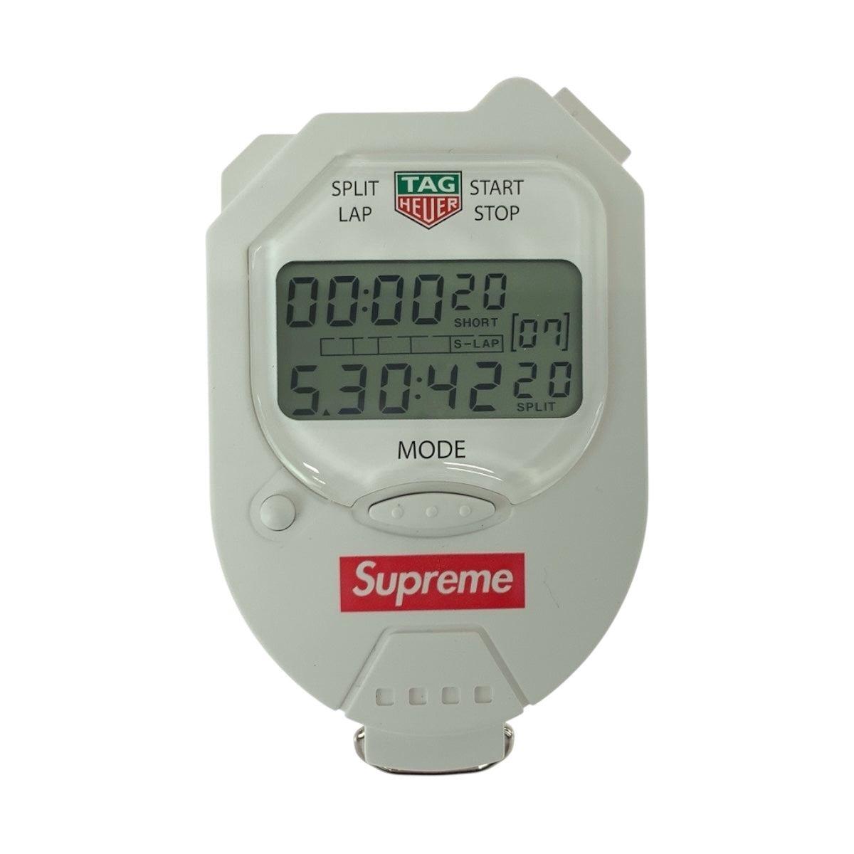 Supreme シュプリーム 18AW Tag Heuer Pocket Pro Stopwatch ホワイト レッド プラスチック ストップウォッチ ストラップ付き メンズ N54