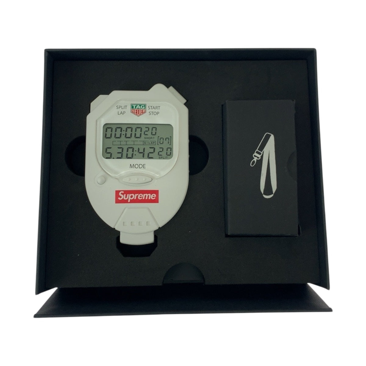 Supreme シュプリーム 18AW Tag Heuer Pocket Pro Stopwatch ホワイト レッド プラスチック ストップウォッチ ストラップ付き メンズ N54