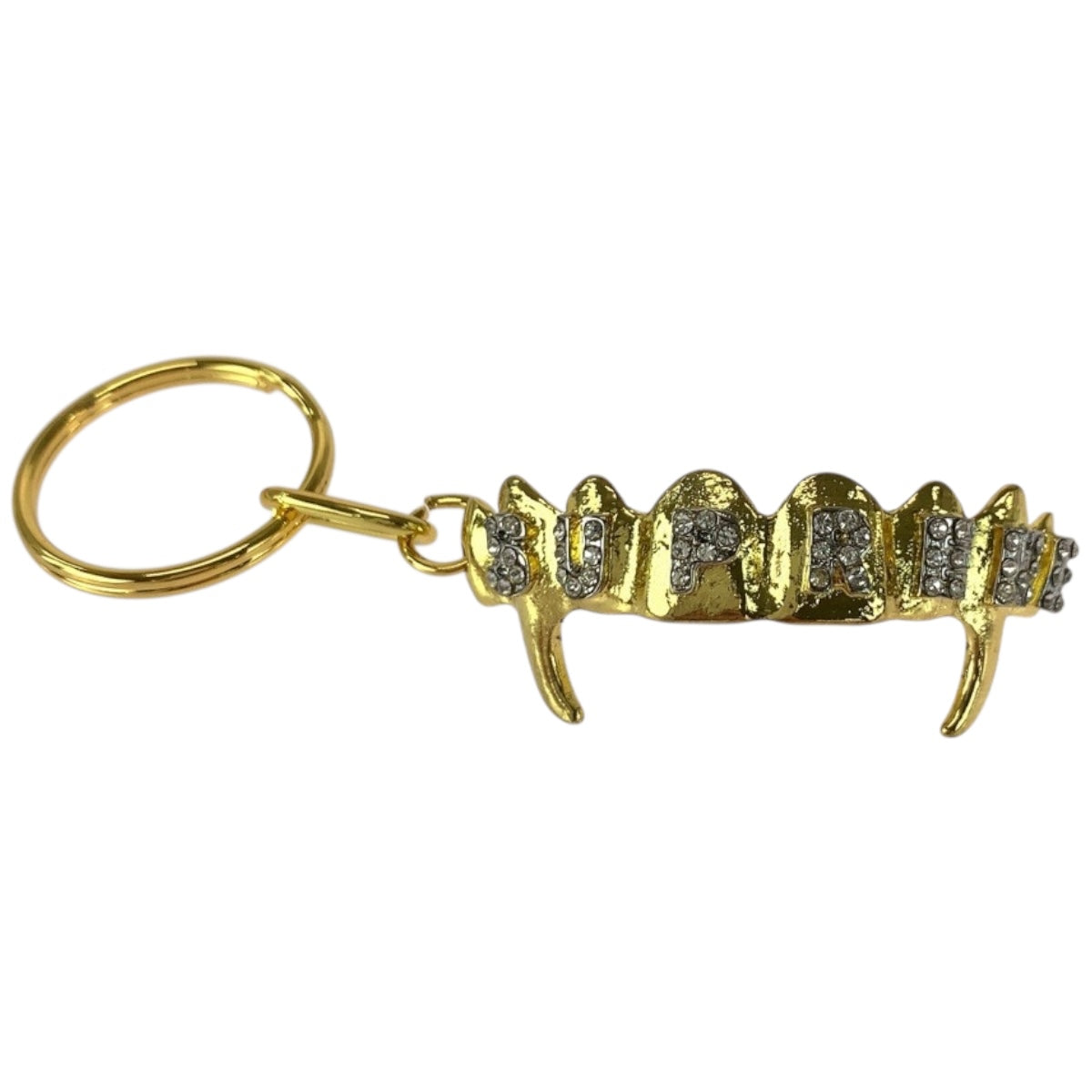 Supreme シュプリーム 19SS FRONTS KEYCHAIN ラインストーン ゴールド シルバー メッキ キーホルダー 男女兼用 メンズ N8