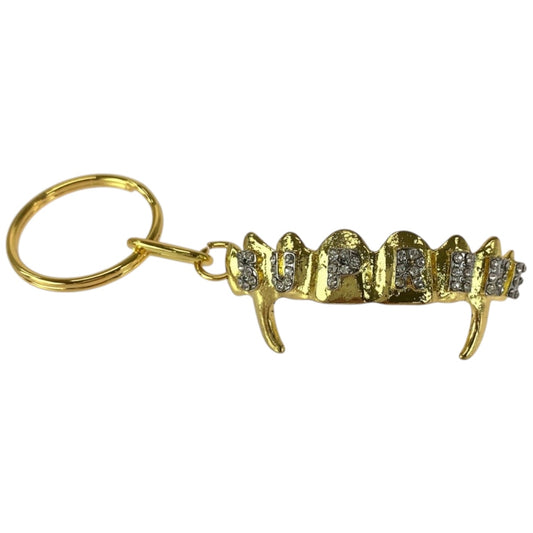 Supreme シュプリーム 19SS FRONTS KEYCHAIN ラインストーン ゴールド シルバー メッキ キーホルダー 男女兼用 メンズ N8