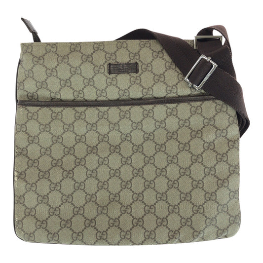GUCCI グッチ ブラウン シルバー金具 GGスプリームキャンバス 141626 ショルダーバッグ メッセンジャーバッグ メンズ AB30