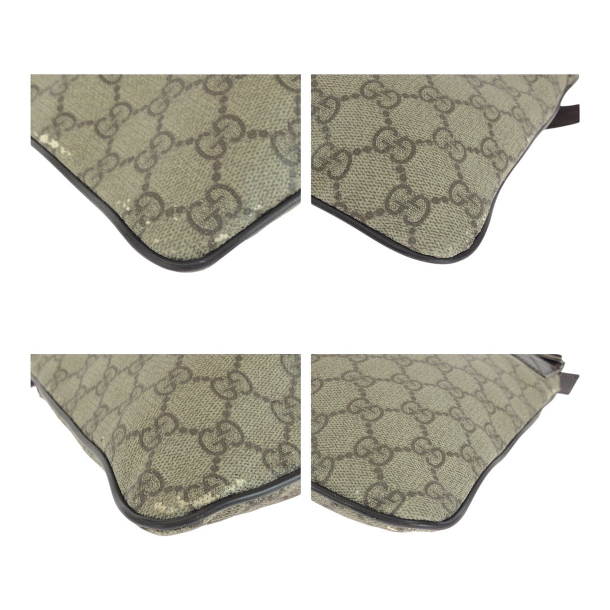 GUCCI グッチ ブラウン シルバー金具 GGスプリームキャンバス 141626 ショルダーバッグ メッセンジャーバッグ メンズ AB30