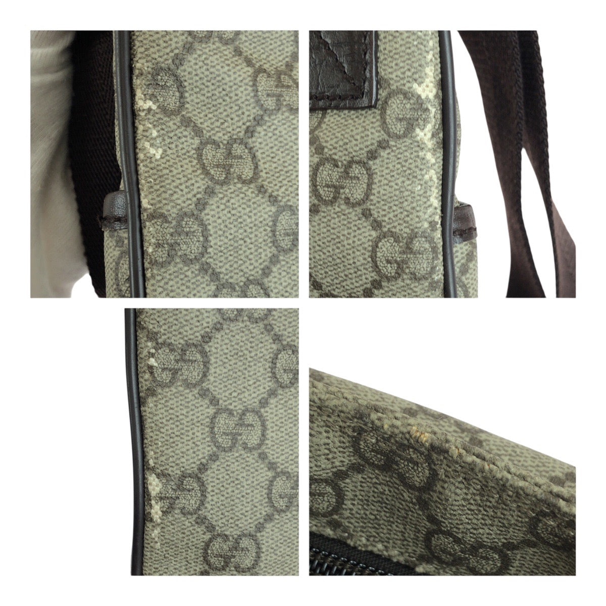 GUCCI グッチ ブラウン シルバー金具 GGスプリームキャンバス 141626 ショルダーバッグ メッセンジャーバッグ メンズ AB30