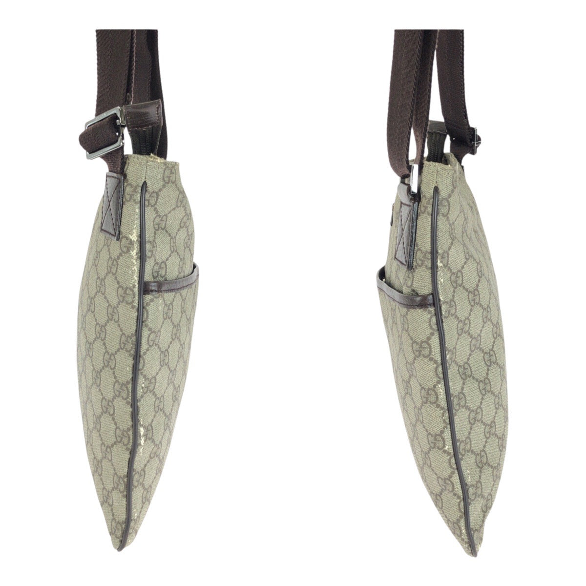 GUCCI グッチ ブラウン シルバー金具 GGスプリームキャンバス 141626 ショルダーバッグ メッセンジャーバッグ メンズ AB30