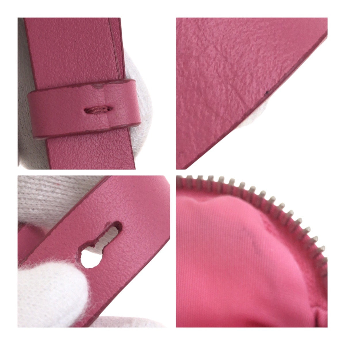 PRADA プラダ テスート 三角ロゴプレート ピンク シルバー 金具 ナイロン / ゴム コインケース スマホケース iPhoneケース スマートフォンホルダー レディース A36