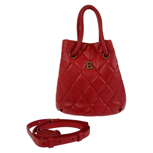 25013
BALENCIAGA バレンシアガ Bバケットバッグ レッド ゴールド金具 レザー 600327 巾着 ショルダーバッグ ハンドバッグ 2way レディース A