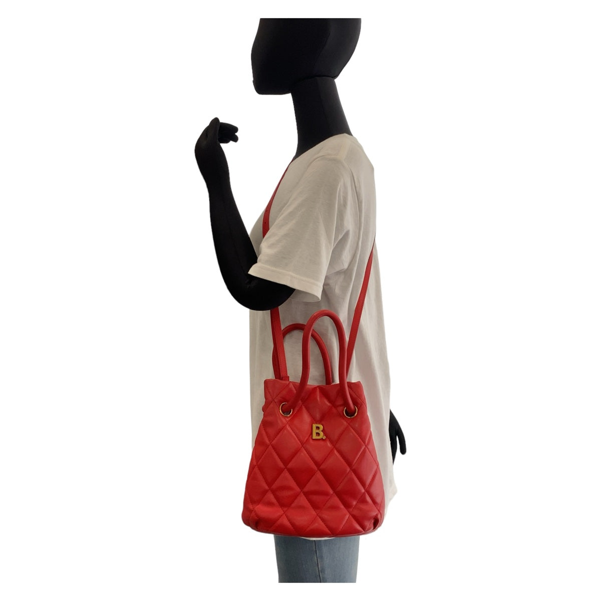 25013
BALENCIAGA バレンシアガ Bバケットバッグ レッド ゴールド金具 レザー 600327 巾着 ショルダーバッグ ハンドバッグ 2way レディース A