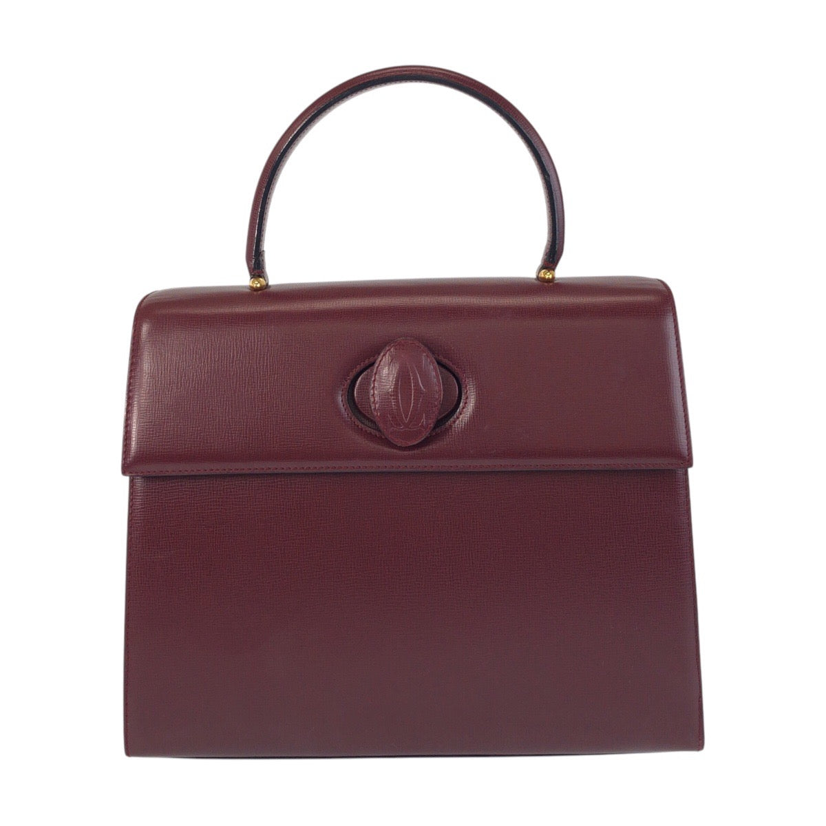 25016
CARTIER カルティエ ヴィンテージ マストライン ボルドー ゴールド金具 レザー ハンドバッグ レディース A67