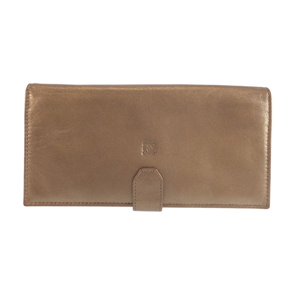 25021
LOEWE ロエベ ブロンズ ゴールド金具 レザー 長財布 ロングウォレット レディース ABP21