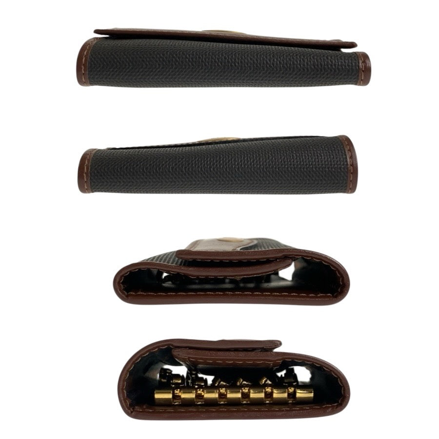 25022
Dunhill ダンヒル ブラウン ブラック レザー キーケース 6連 メンズ A8