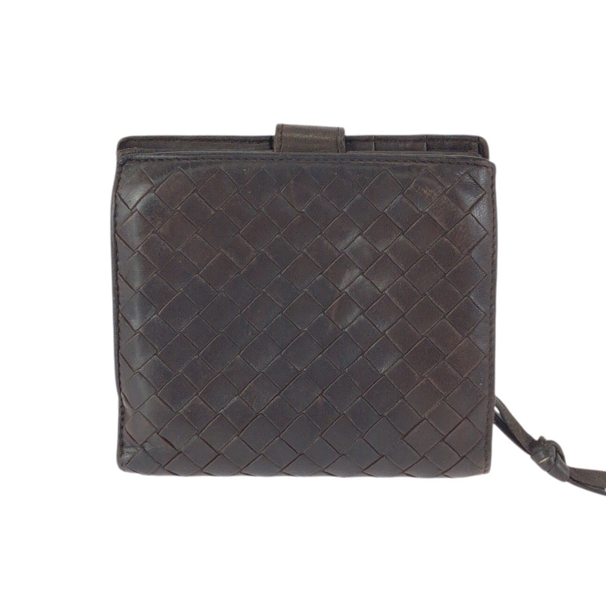 25023
BOTTEGAVENETA ボッテガヴェネタ イントレチャート ダークブラウン ゴールド金具 レザー 114073 折財布 コンパクトウォレット メンズ AB6