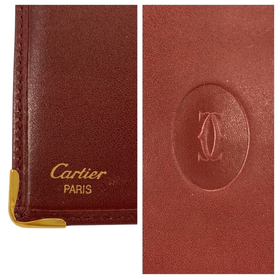 25024
CARTIER カルティエ マストライン ボルドー ゴールド金具 レザー 長財布 札入れ メンズ AB8