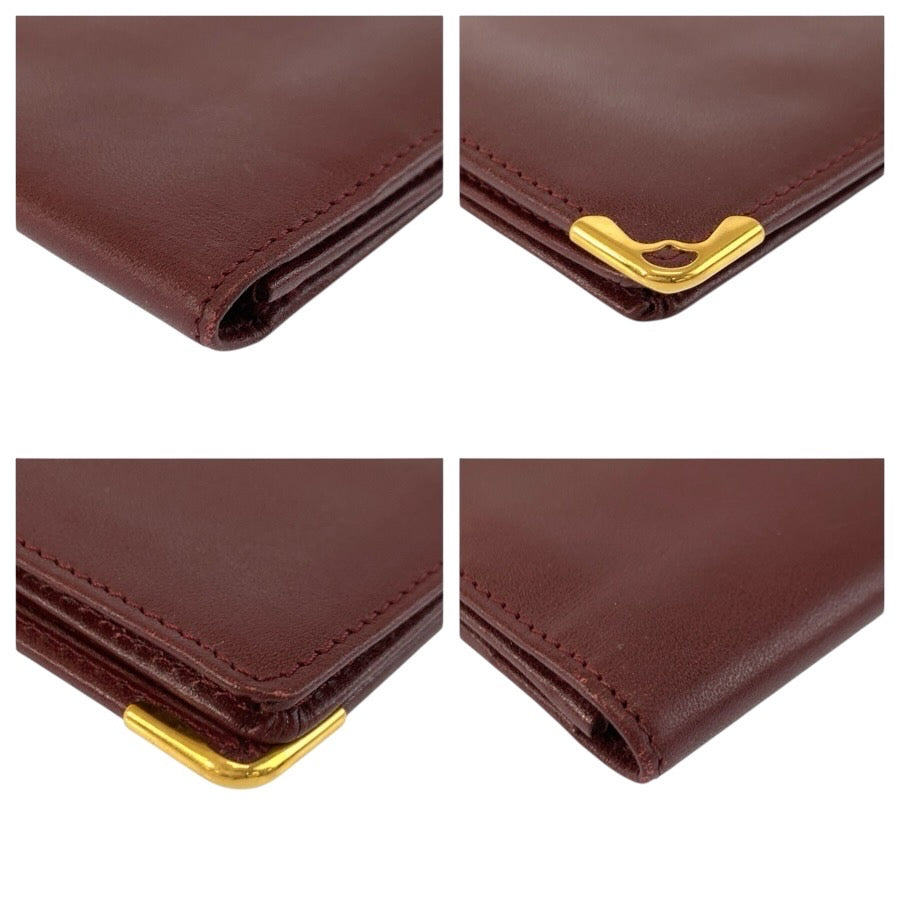 25024
CARTIER カルティエ マストライン ボルドー ゴールド金具 レザー 長財布 札入れ メンズ AB8