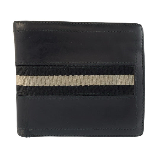 25028
BALLY バリー トレインスポッティング ブラック 黒 レザー 折財布 コンパクトウォレット メンズ AB5
