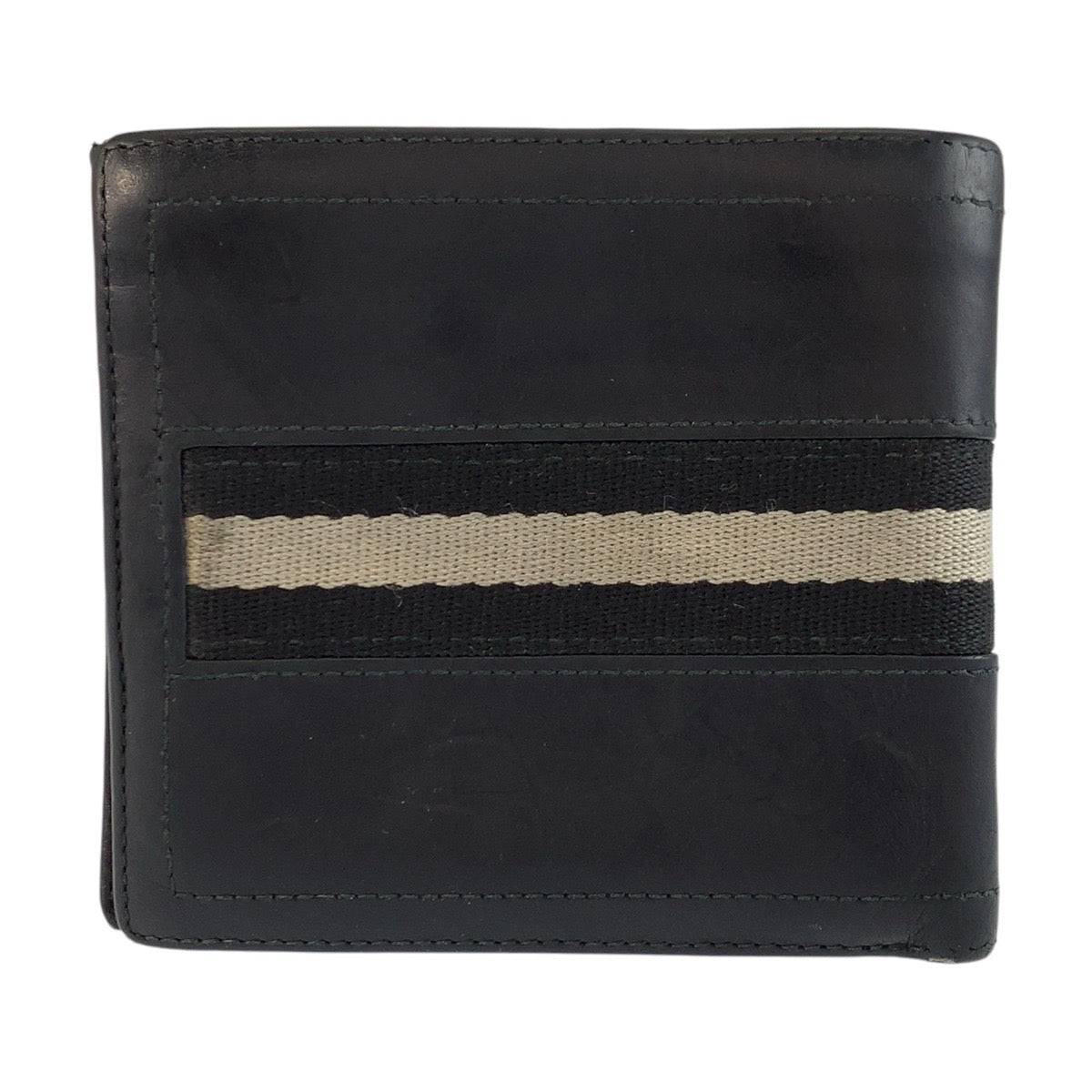 25028
BALLY バリー トレインスポッティング ブラック 黒 レザー 折財布 コンパクトウォレット メンズ AB5
