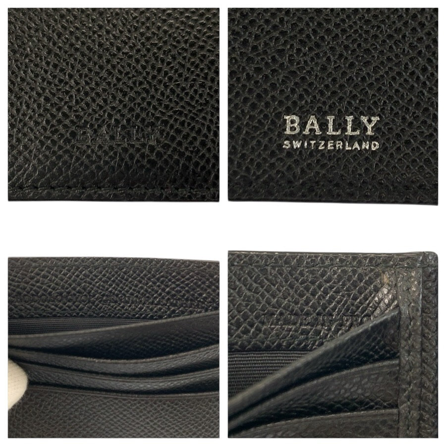 25030
BALLY バリー ブラック 黒 シルバー金具 レザー カードケース マネークリップ メンズ A15