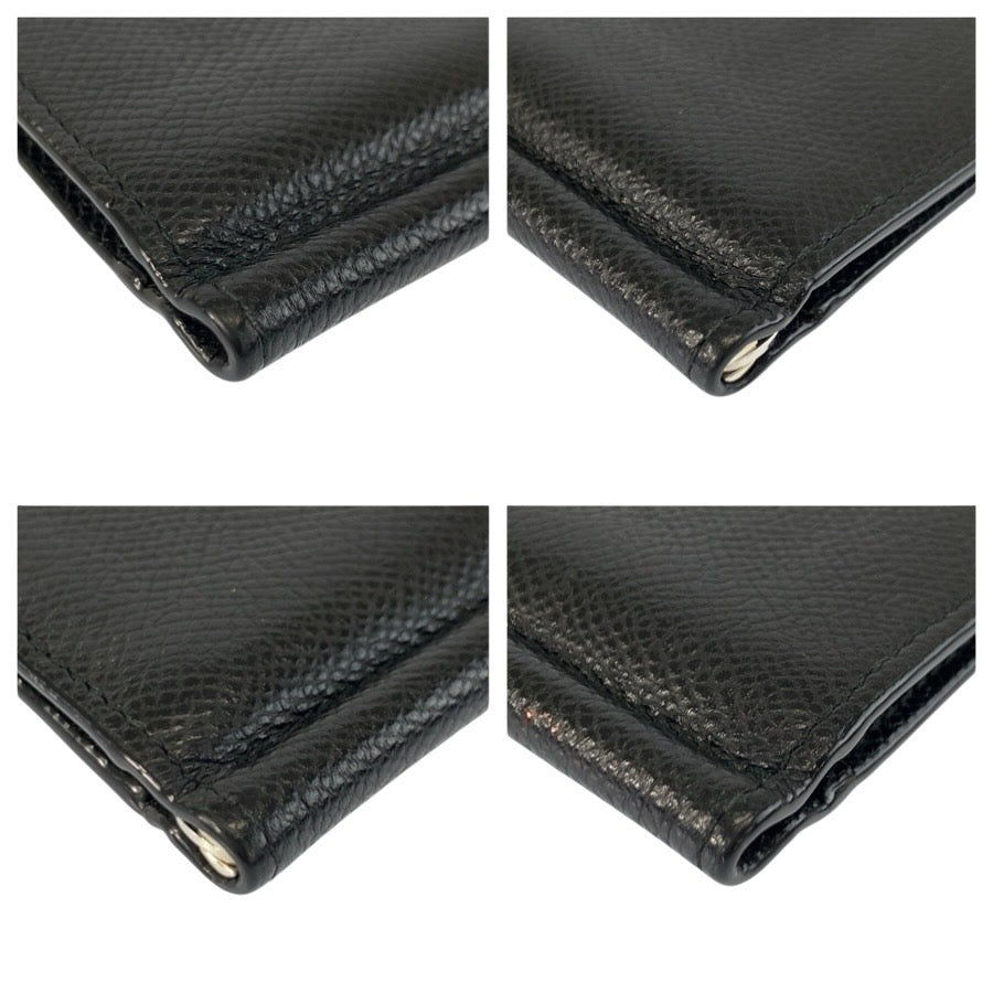25030
BALLY バリー ブラック 黒 シルバー金具 レザー カードケース マネークリップ メンズ A15