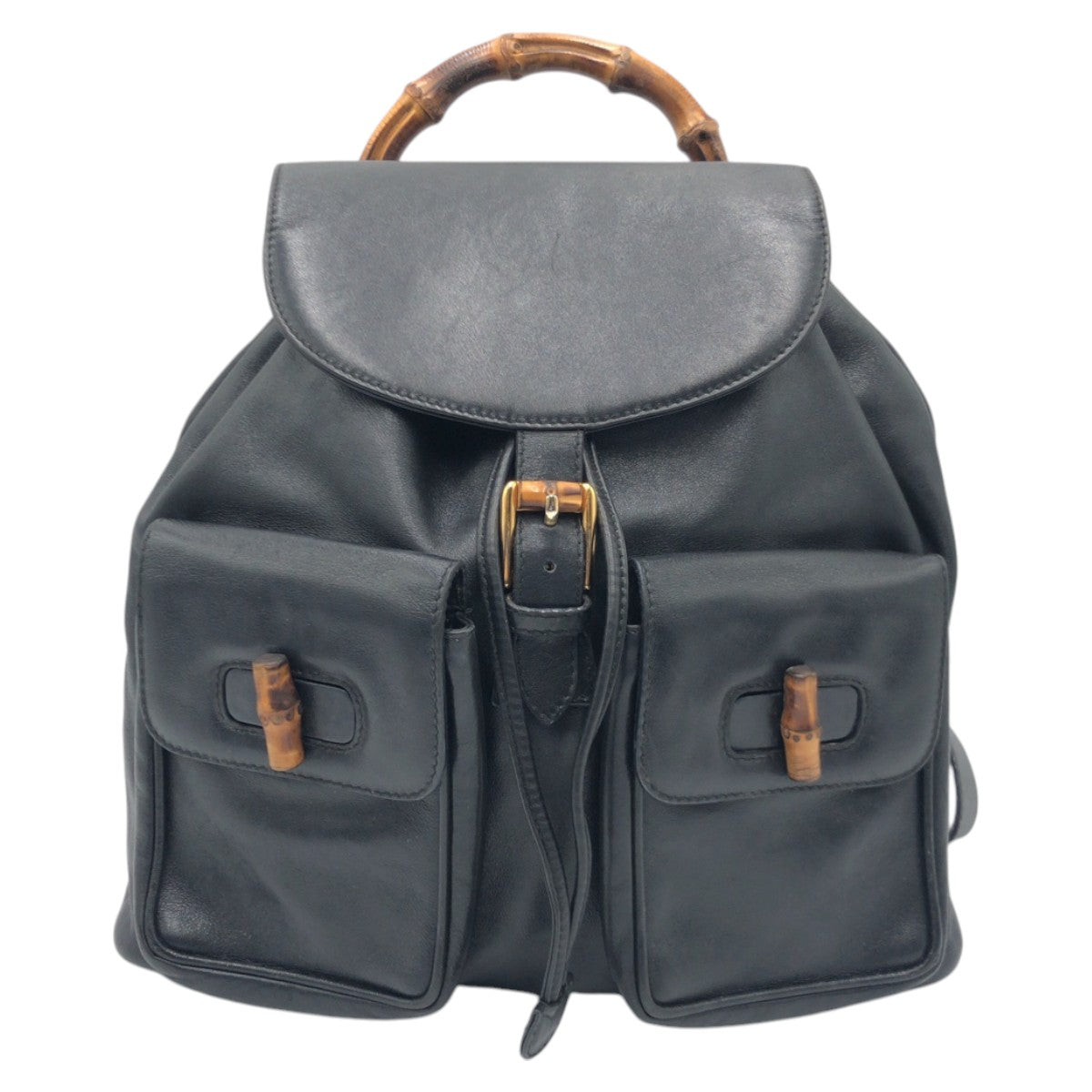 25034
GUCCI グッチ バンブー ブラック 黒 レザー 003 1998 0016 リュックサック バックパック 男女兼用 レディース AB28