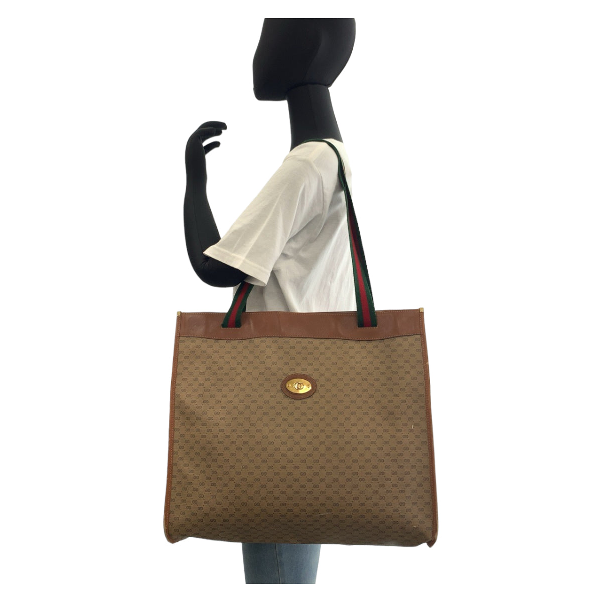 25035
GUCCI グッチ ヴィンテージ オールドグッチ シェリーライン マイクロGG ブラウン ゴールド金具 GGスプリームキャンバス / レザー 002 39 0044 トートバッグ ショルダーバッグ レディース AB35