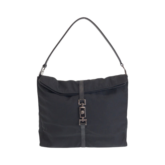25036
GUCCI グッチ ジャッキー ブラック 黒 シルバー金具 ナイロン 001 3355 ショルダーバッグ ハンドバッグ レディース AB35