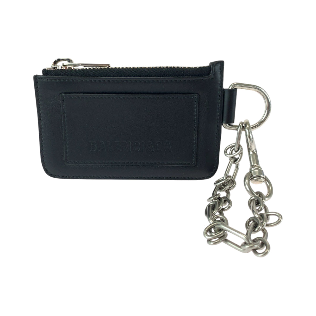 25039
BALENCIAGA バレンシアガ ロゴ ブラック 黒 シルバー金具 レザー 655594 チェーン付きコインケース フラグメントケース カードケース メンズ ABP40