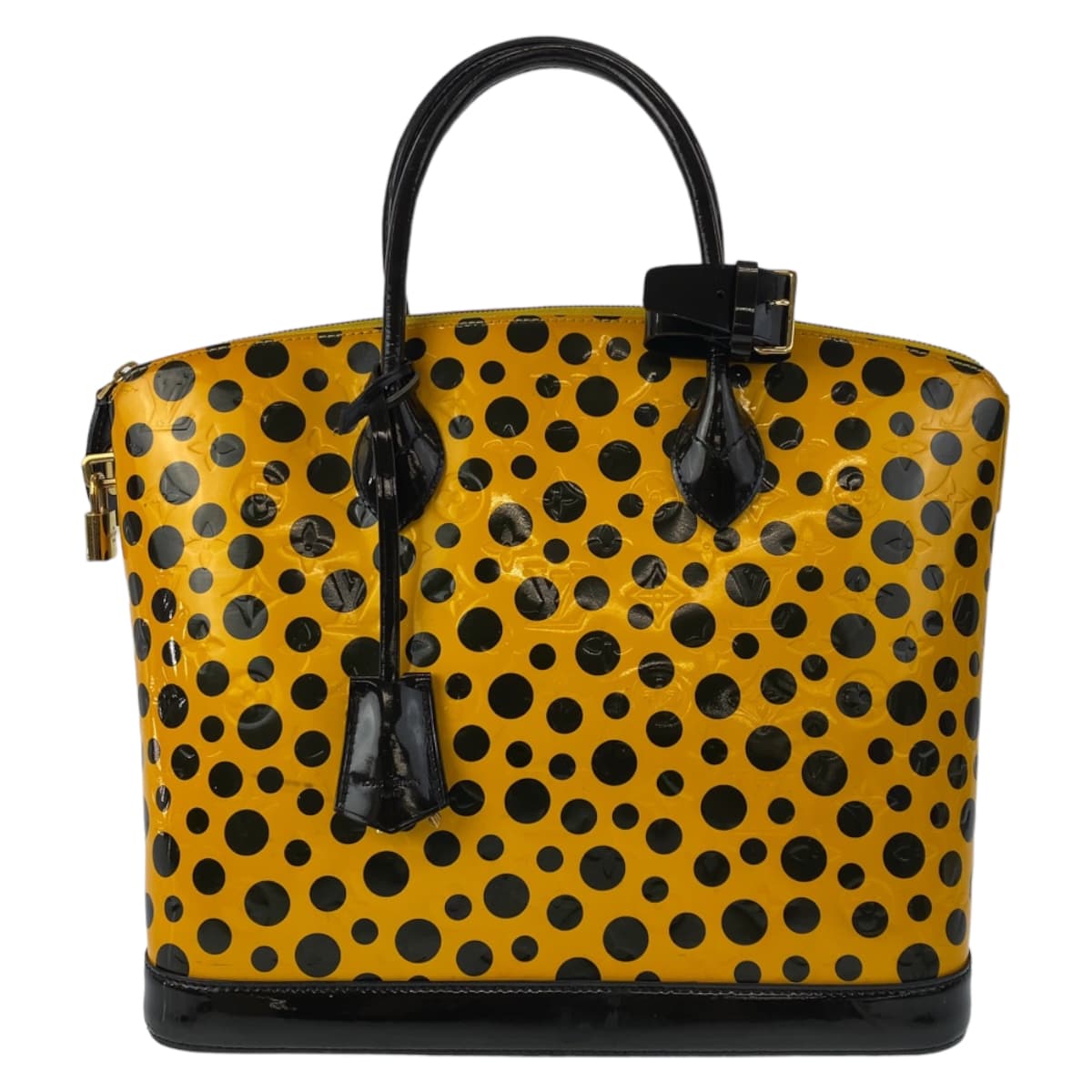 25041
LOUIS VUITTON ルイヴィトン ヴィンテージ モノグラム ヴェルニ ロックイットMM 草間彌生 イエロー ブラック ゴールド金具 パテントレザー M91398 ハンドバッグ トートバッグ レディース AB200