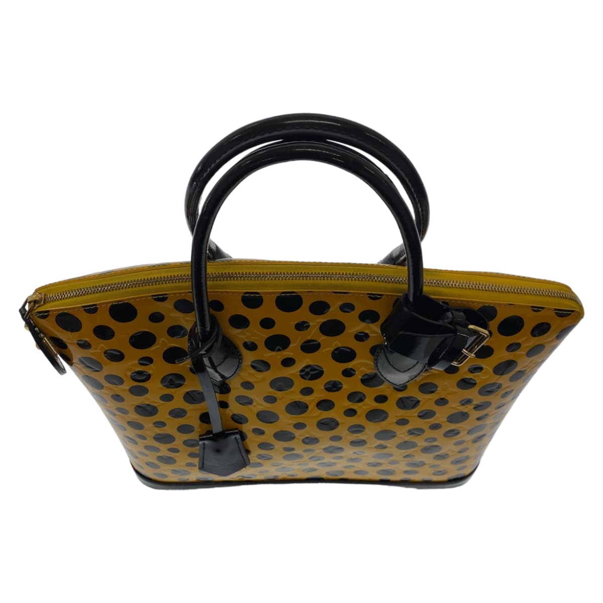 25041
LOUIS VUITTON ルイヴィトン ヴィンテージ モノグラム ヴェルニ ロックイットMM 草間彌生 イエロー ブラック ゴールド金具 パテントレザー M91398 ハンドバッグ トートバッグ レディース AB200