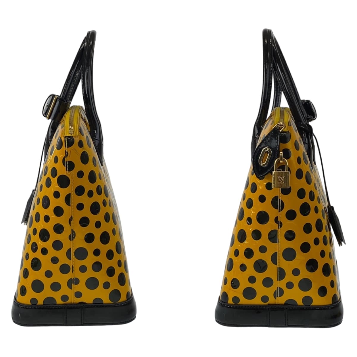 25041
LOUIS VUITTON ルイヴィトン ヴィンテージ モノグラム ヴェルニ ロックイットMM 草間彌生 イエロー ブラック ゴールド金具 パテントレザー M91398 ハンドバッグ トートバッグ レディース AB200