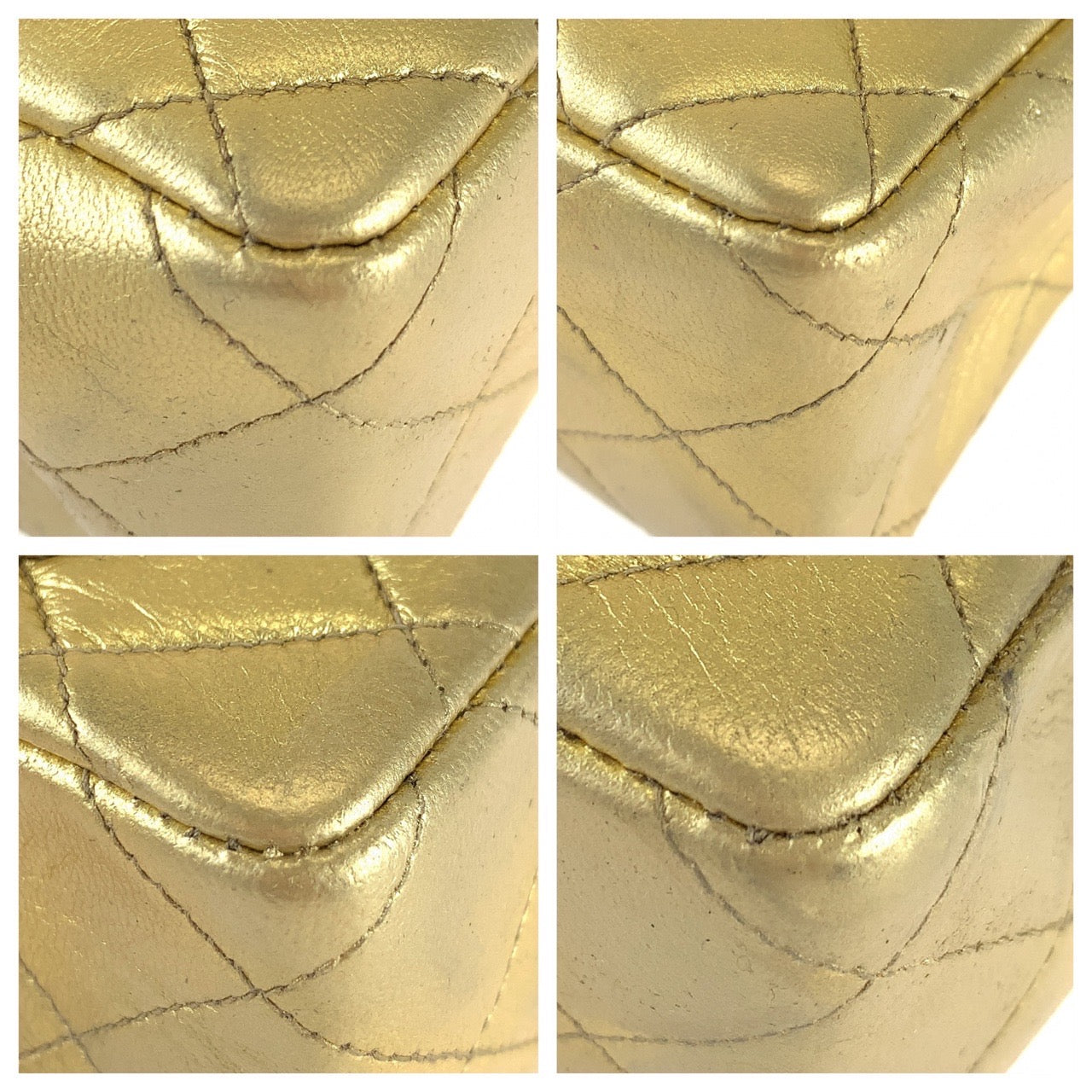 25048
CHANEL シャネル ヴィンテージ マトラッセ 親子バッグ ココマーク ターンロック カラビナ ゴールド ラムスキン ハンドバッグ バニティバッグ レディース ABP1300