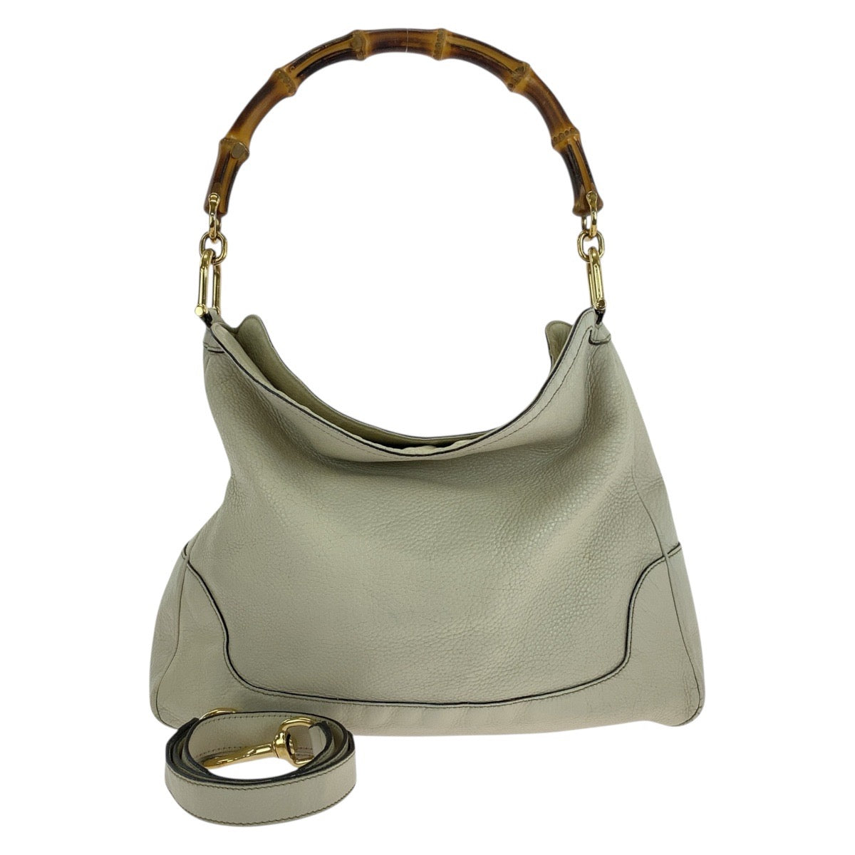 25055
GUCCI グッチ バンブー アイボリー ゴールド金具 レザー 282315 ショルダーバッグ ハンドバッグ 2WAY レディース AB44
