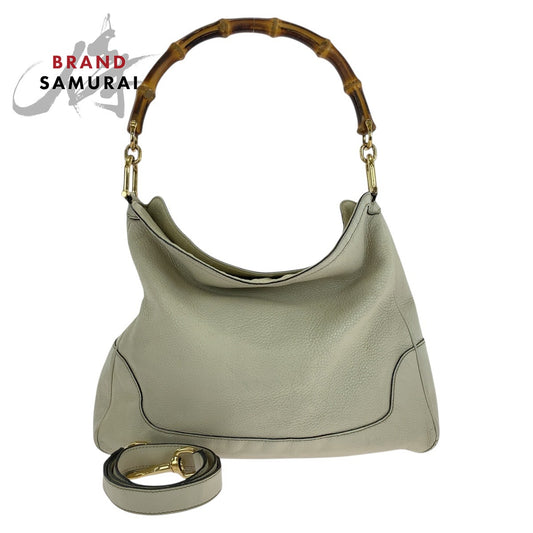 25055
GUCCI グッチ バンブー アイボリー ゴールド金具 レザー 282315 ショルダーバッグ ハンドバッグ 2WAY レディース AB44