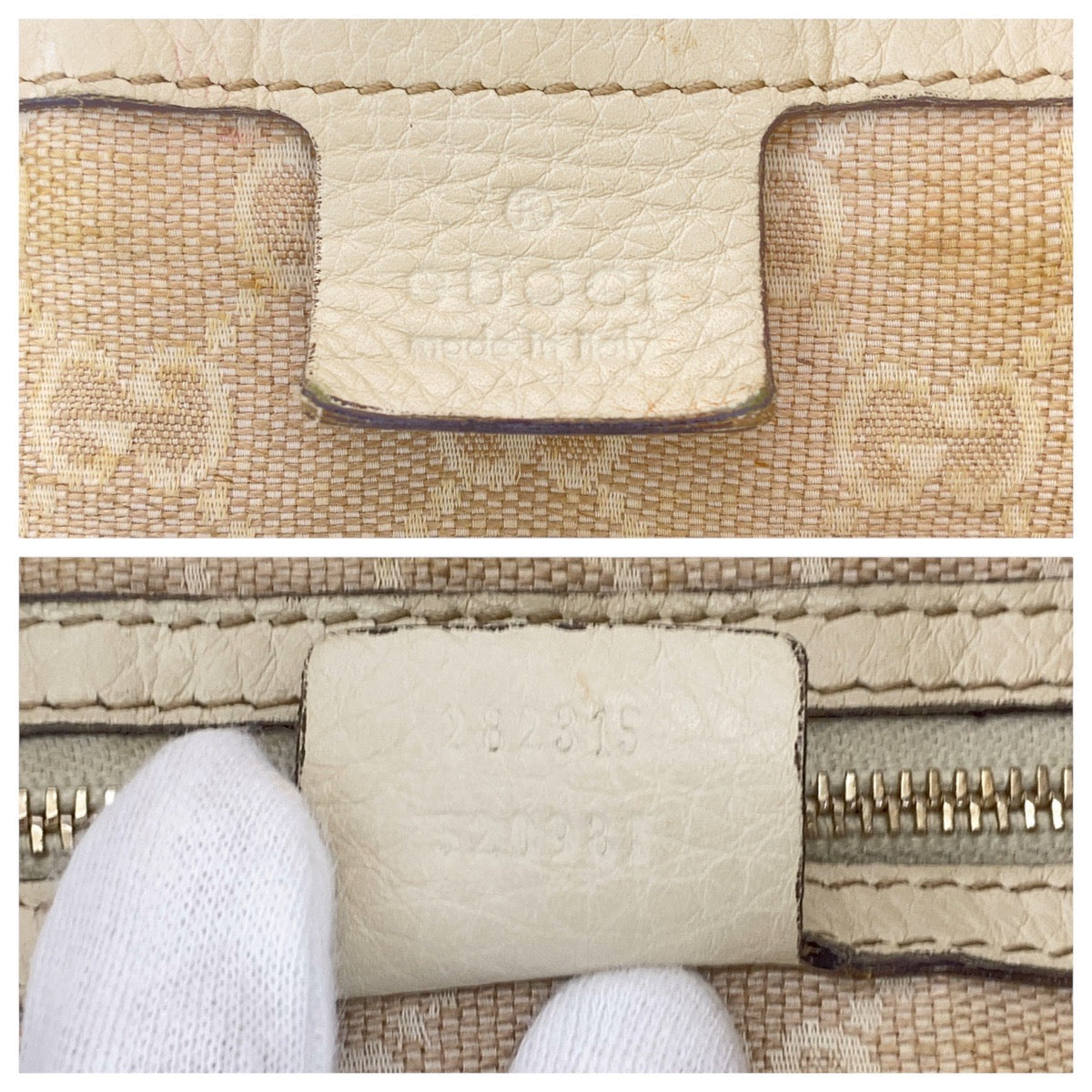25055
GUCCI グッチ バンブー アイボリー ゴールド金具 レザー 282315 ショルダーバッグ ハンドバッグ 2WAY レディース AB44