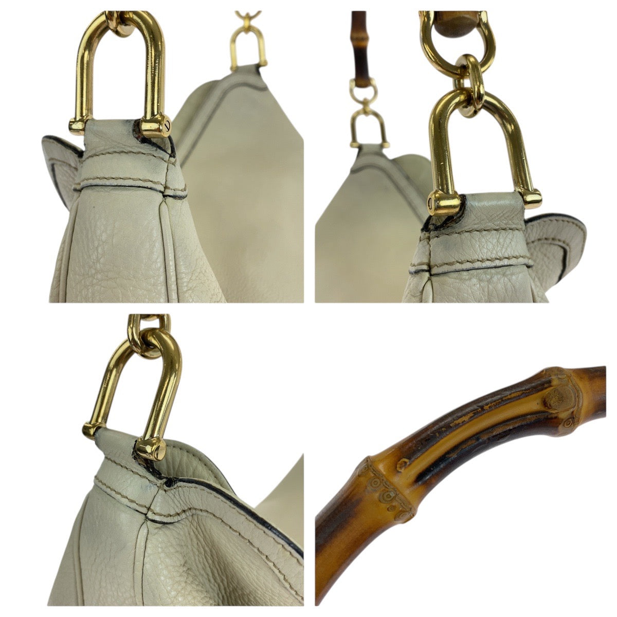 25055
GUCCI グッチ バンブー アイボリー ゴールド金具 レザー 282315 ショルダーバッグ ハンドバッグ 2WAY レディース AB44