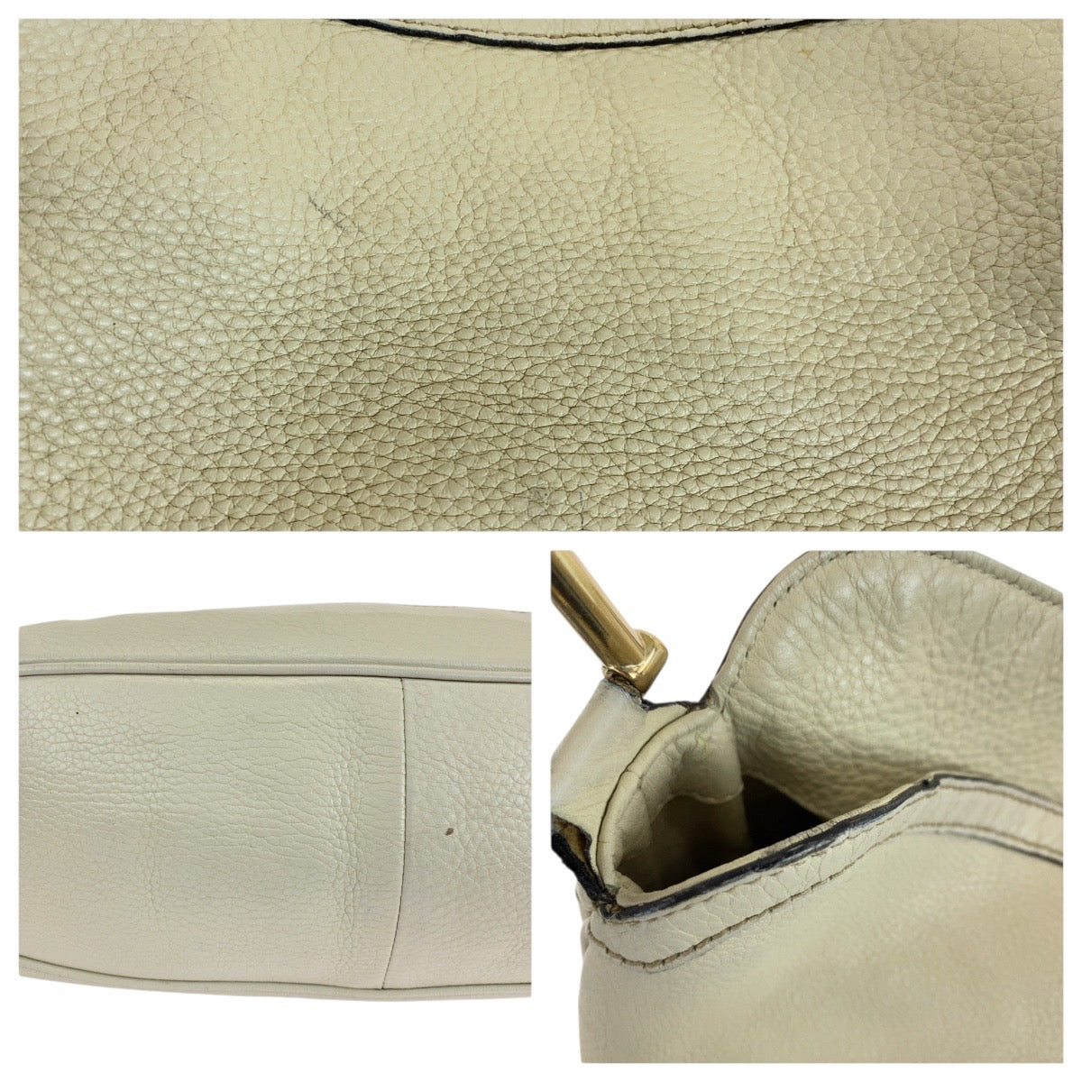 25055
GUCCI グッチ バンブー アイボリー ゴールド金具 レザー 282315 ショルダーバッグ ハンドバッグ 2WAY レディース AB44