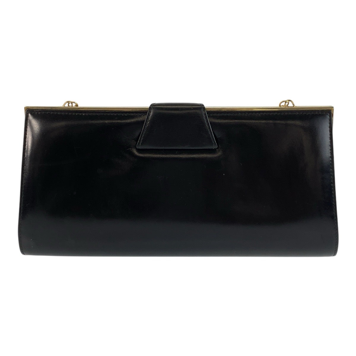 25056
GUCCI グッチ ヴィンテージ オールドグッチ ブラック 黒 ゴールド金具 レザー チェーンショルダーバッグ ポシェット レディース ABP54